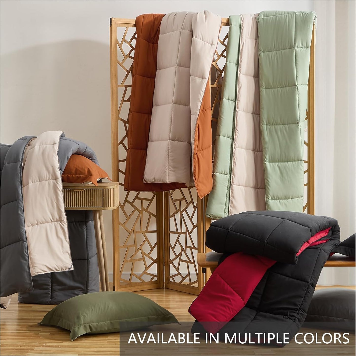 King Size Comforter Set Black, Comforter King Size Bed Set Lightweight Reversible down Alternative Bed Comforters Soft All Season 3 Piece Sets with 2 Sham Black/Light Grey