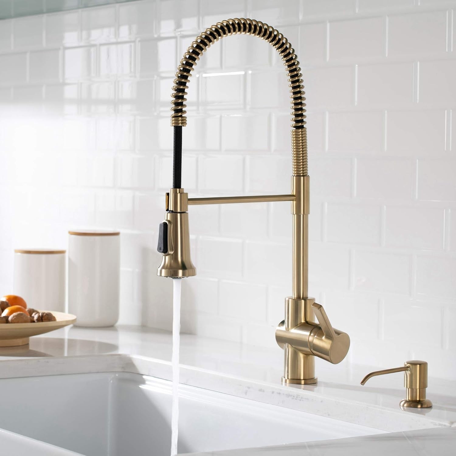 Britt Commercial Style Kitchen Faucet in Spot Free Antique Champagne Bronze, KPF-1690SFACB