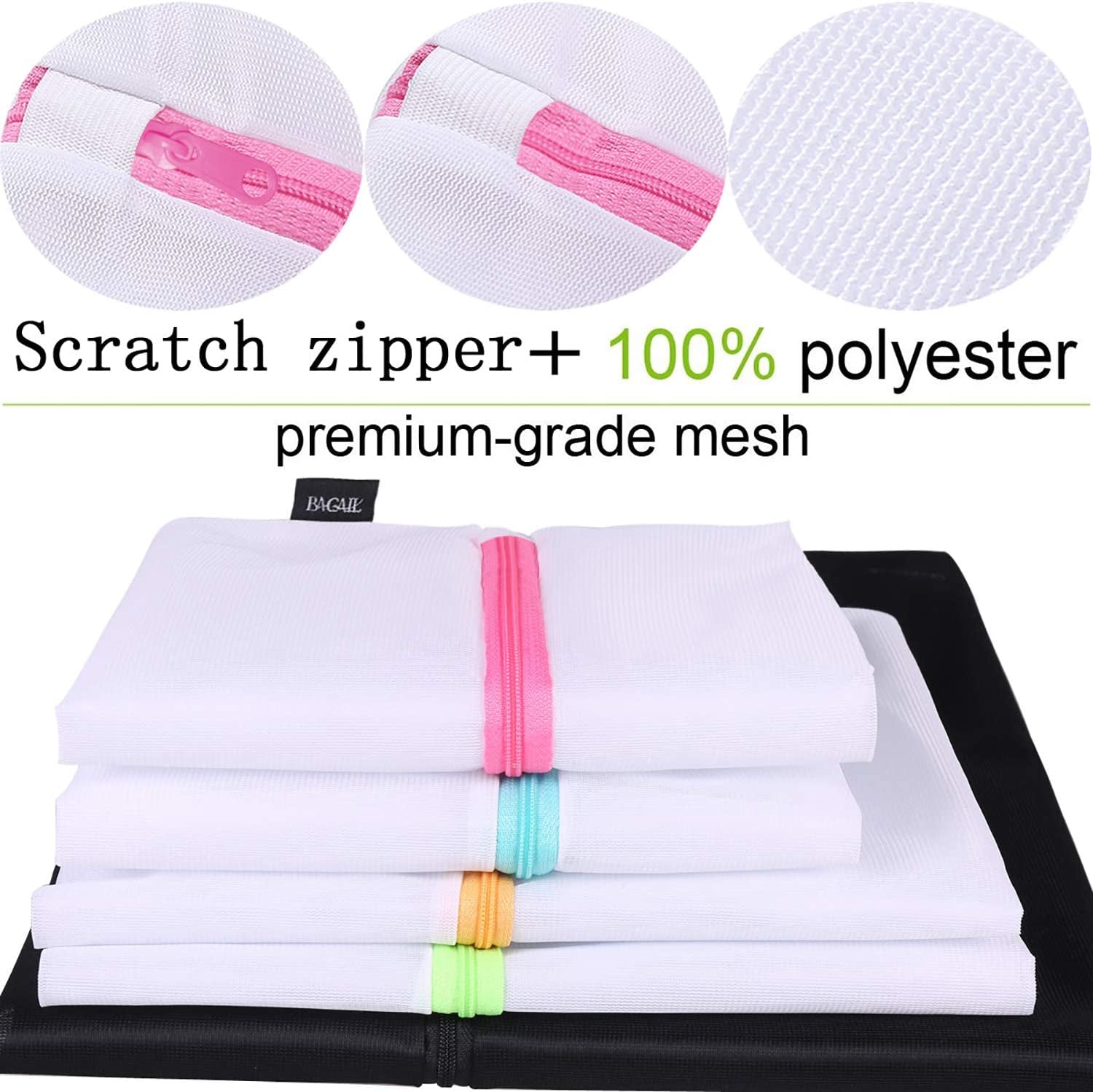 Laundry Bags Mesh Wash Bag for Intimates Lingerie and Delicates, 5Pcs (1XL,2L,2M)
