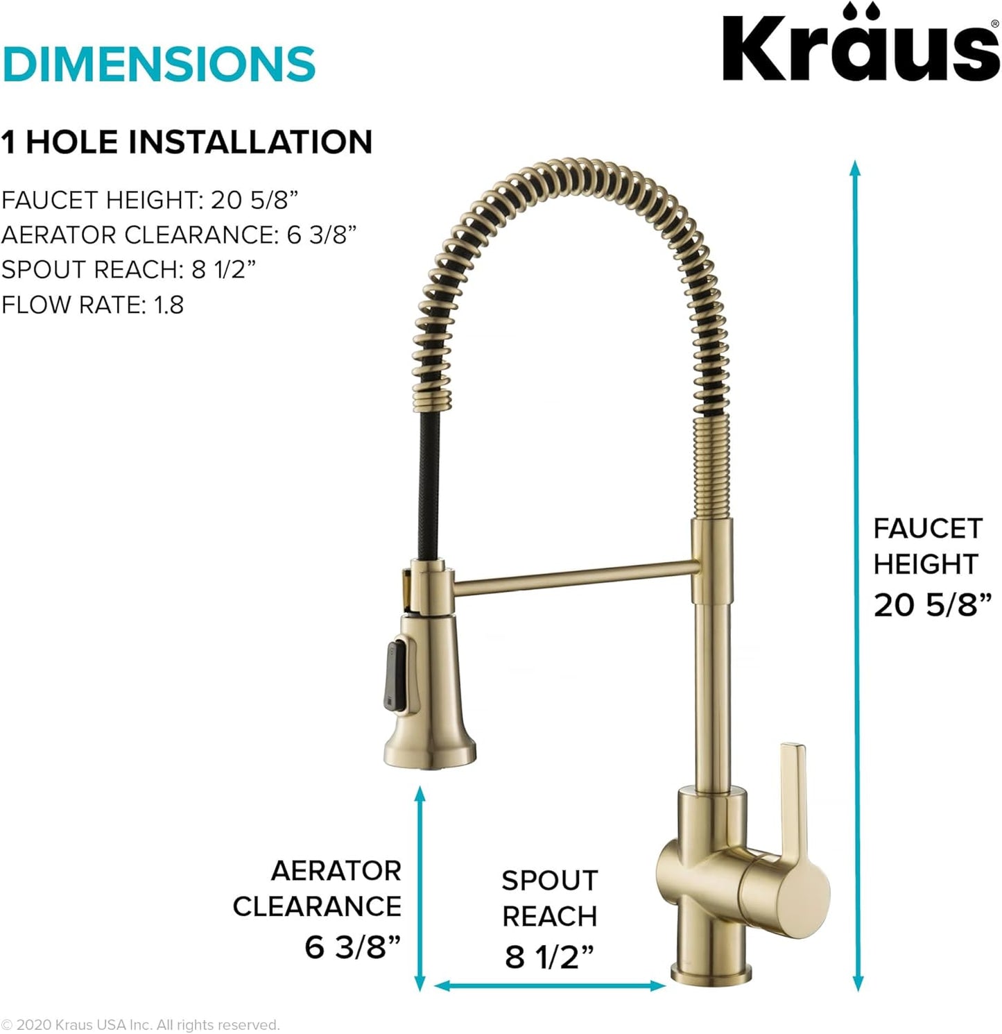 Britt Commercial Style Kitchen Faucet in Spot Free Antique Champagne Bronze, KPF-1690SFACB