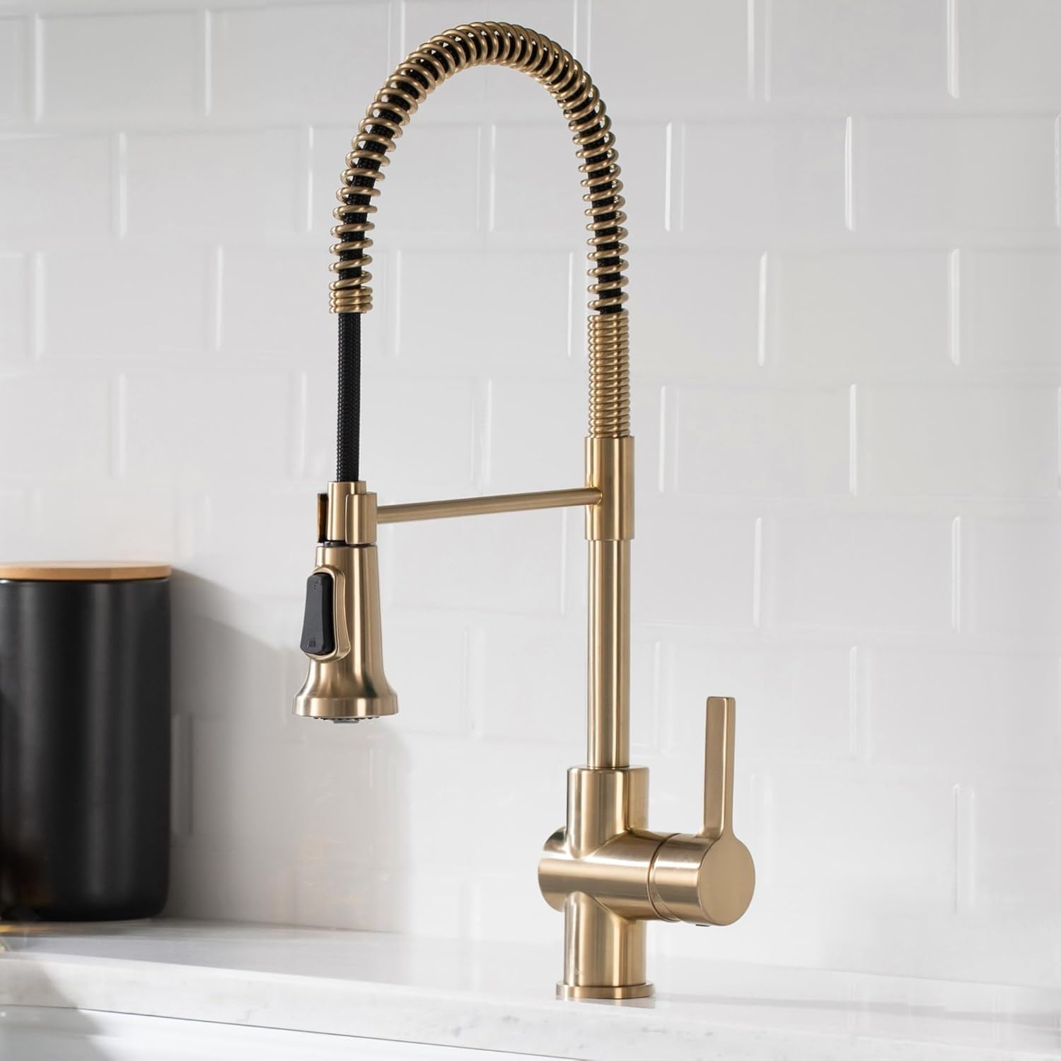 Britt Commercial Style Kitchen Faucet in Spot Free Antique Champagne Bronze, KPF-1690SFACB